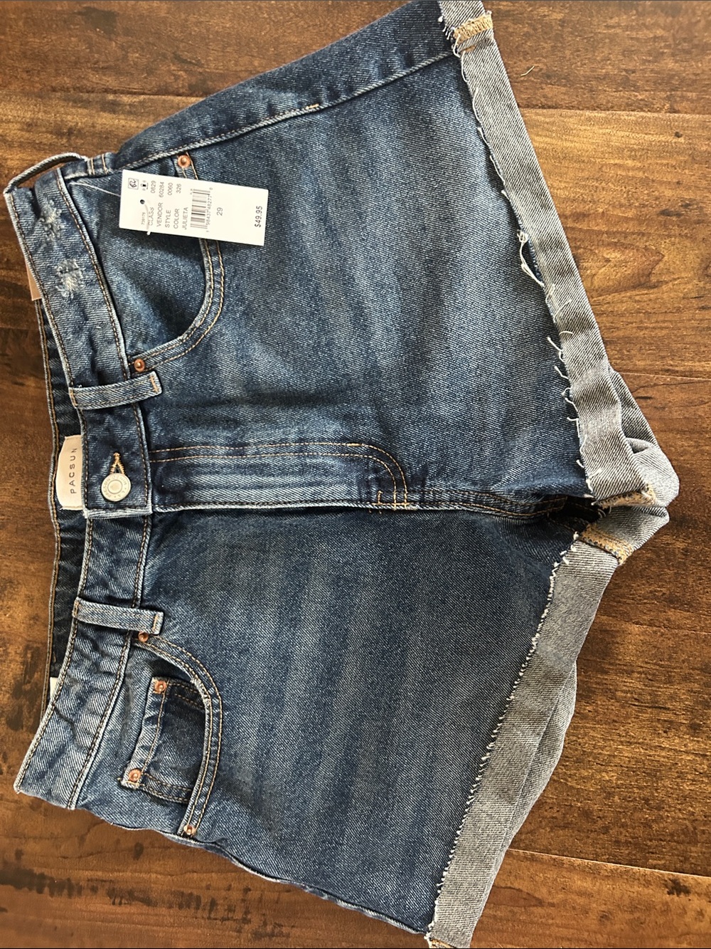 PacSun Women's Dark Blue Denim Cutoff Shorts